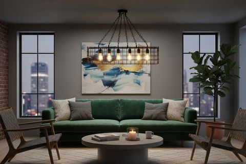 EDİSON ENDÜSTRİYEL SİYAH AVİZE DİKDÖRTGEN