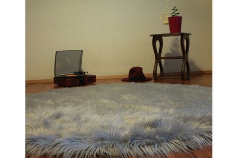 KUZU POST HALI, YUVARLAK, GRİ, 200X200