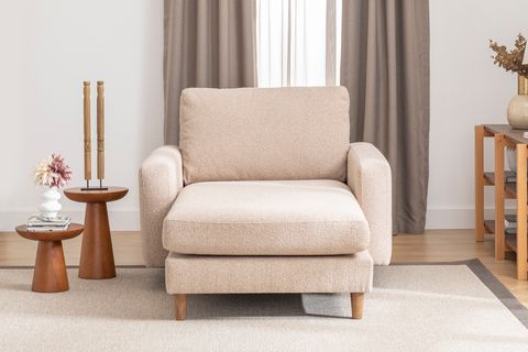 MERLİN DAYBED, İNCE KOL, NATUREL AYAK, RECYCLED KUMAŞ, CAPPUCİNO