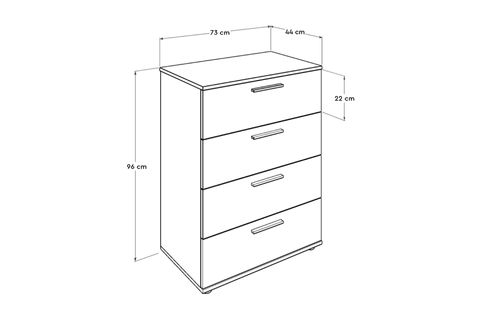 ADORE TRENDLİNE ŞİFONYER, 4 ÇEKMECELİ, SONOMA