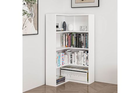 ADEL KÖŞE KİTAPLIK, BEYAZ, 3 RAFLI