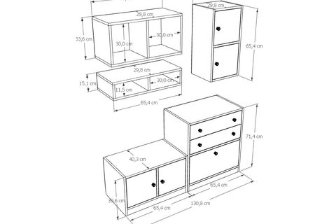 BK ÇOK AMAÇLI DOLAP, 4 KAPAK 2 ÇEKMECELİ, KBR