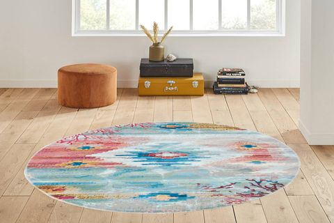 ROVİGO HOME DİJİTAL BASKI YIKANABİLİR DERİ TABAN YUVARLAK HALI RVG3148 140X140