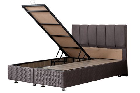 TETRA BAZA BAŞLIK VE DELUXE YATAK SETİ, ANTRASİT, 90X200
