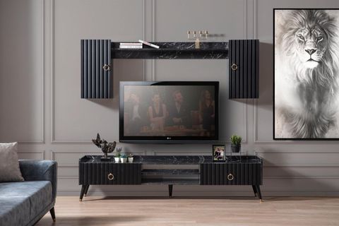 Tv Ünitesi Üst Modül Kapaklı Dolap Sağ