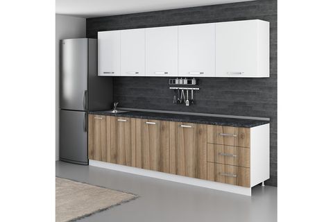MİNAR EZGİ 280 CM MUTFAK DOLABI BEYAZ DORE 280-D2