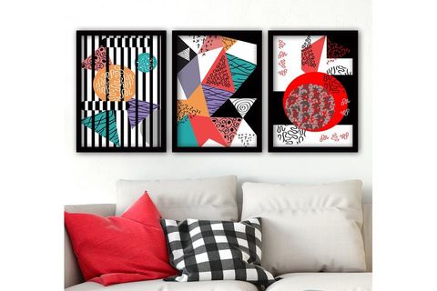 TABLO CENTER ÜÇLÜ TABLO SETİ, SİYAH ÇERÇEVE, 35X45, 3SC100