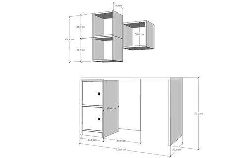 BK ÇALIŞMA MASASI, 2 KAPAKLI ALT DOLAPLI