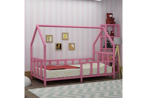 GİVAYO WOOD'S ORKİDE MONTESSORİ KARYOLA, PEMBE, 90X190