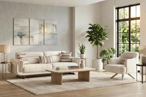 ELİTİS ÜÇLÜ KOLTUK, KREM