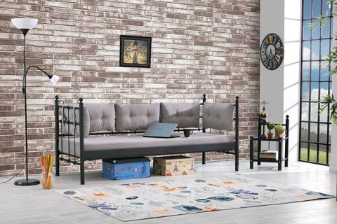 LALAS METAL SOFA SEDİR SİYAH 70X200CM