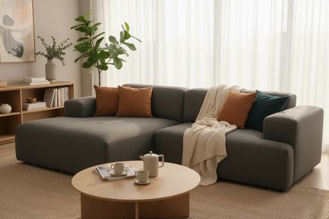 ELSA KETEN MİNİ KÖŞE KOLTUK, SOL KÖŞE, ANTRASİT