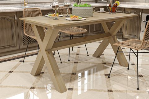 GİVAYO WOODS SOFİ YEMEK MASASI, ÇAM, 75X150