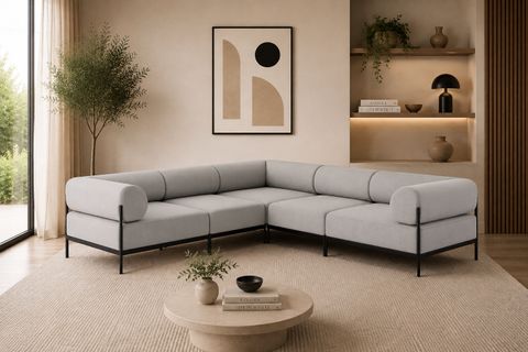 MOBFLİX LAGOM 5 MODÜL KÖŞE KOLTUK TAKIMI, GRİ
