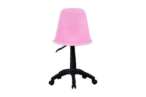 VİLİNZE İMES TEKERLEKLİ SİYAH ÇALIŞMA SANDALYESİ, PEMBE