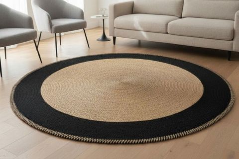 CİRCO YUVARLAK HALI, NATURAL SİYAH, 100 CM