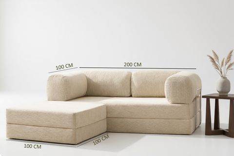 LEGOM YATAKLI AKTİVİTE KÖŞE KOLTUK KREM, 200X200