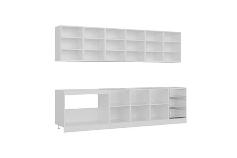MİNAR  ELA 300 CM MUTFAK DOLABI BEYAZ ANTRASİT 300-A2