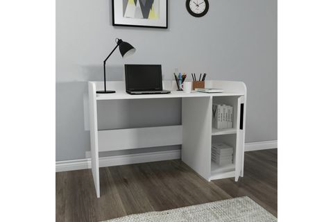LUSES DOLAPLI ÇALIŞMA BİLGİSAYAR MASASI, BEYAZ