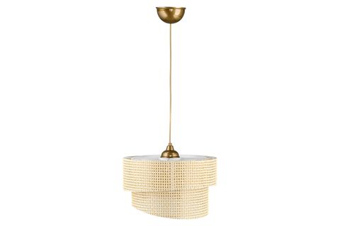 EVLİGHT STARE HAZERAN RATTAN TEKLİ SARKIT AVİZE, KREM