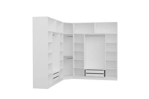 KALE MENTEŞELİ DOLAP, 6+ KAPAKLI, BEYAZ, 235 CM