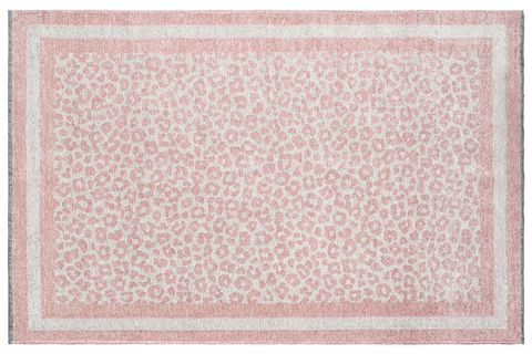 MORETTİ NORDİ LEOPAR DESENLİ MAKİNE DOKUMA HALI, PEMBE, 77X150
