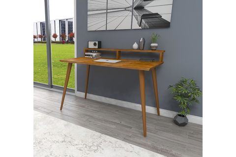 WOODFACE KELLY DOĞAL AHŞAP ÇALIŞMA MASASI, MEŞE