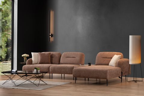 Köşe Koltuk, Sol Kollu Tekli Modül, Sütlü Kahve