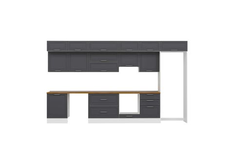ALVİNKA 400X240 CM KLASİK MEBRAN MUTFAK DOLABI, MB E80S60S60 1 MEBRAN ANTRASİT SUNTALAM