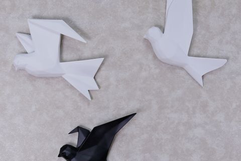 MOUETTE ÜÇLÜ DEKORATİF KUŞ, BEYAZ