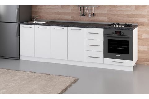 MİNAR 260 CM MUTFAK DOLABI BEYAZ 260-B3-ALT MODÜL