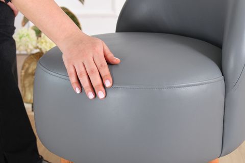 BURKS DERİ PUF, GRİ