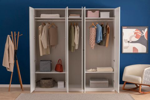 LUNA NOX ÇİZGİLİ CAM GARDIROP, 5 KAPAKLI