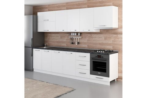MİNAR BASİC 300 CM MUTFAK DOLABI BEYAZ 300-B9