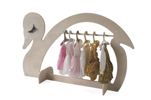 KUĞU AHŞAP ELBİSE ASKI DOLABI