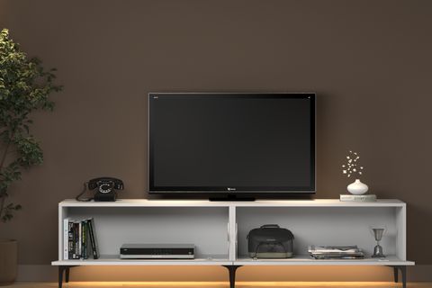 NAPOLİ LED IŞIKLI TV SEHPASI, BEYAZ, 200 CM