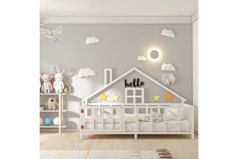 GİVAYO WOOD'S HAUSE MONTESSORİ KARYOLA, BEYAZ, 90X190