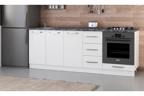 MİNAR 220 CM MUTFAK DOLABI BEYAZ 220-B4-ALT MODÜL