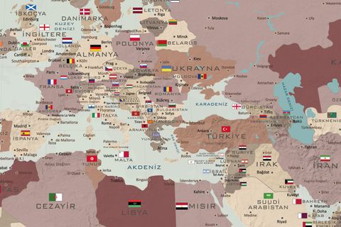 DÜNYA HARİTASI V DUVAR KAĞIDI 200X200