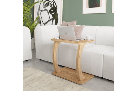 HULK TEKERLEKLİ GENİŞ YAN SEHPA, ÇAM