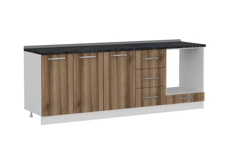 MİNAR 230 CM MUTFAK DOLABI BEYAZ DORE 230-D6-ALT MODÜL
