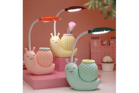 LİVAVA SALYANGOZ MASA LAMBASI VE KALEMLİK, PEMBE, 22X11