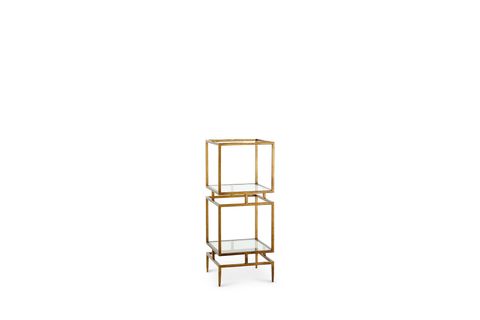 OLOPE METAL KİTAPLIK, 2 KATLI, PİRİNÇ ESKİTME