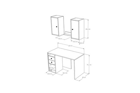 MİNİMAL ÇALIŞMA MASASI, MST CMS 1036