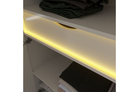 KATRE 8 KAPAKLI 2 ÇEKMECELİ LEDLİ DOLAP, BEYAZ