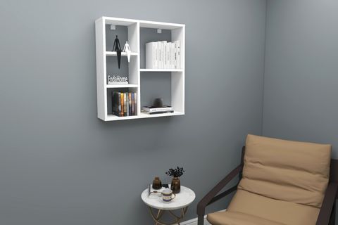 MYRA MODERN MUTFAK RAFI, MAT BEYAZ, 5 BÖLMELİ