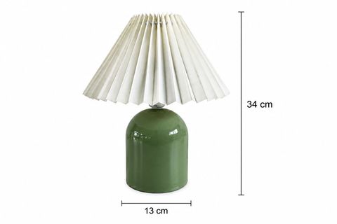 FERAY PİLELİ ABAJUR, MİNT YEŞİLİ, 34 CM
