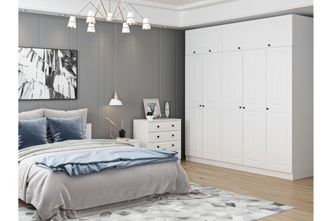 KALE210 YATAK ODASI TAKIMI, BEYAZ MEBRAN, 5 KAPAKLI, SET 75