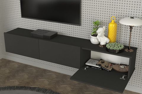 CERCEİ TV ÜNİTESİ, ANTRASİT, 180 CM