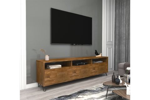 ARNETTİ HOLMES AHŞAP TV SEHPASI, CEVİZ